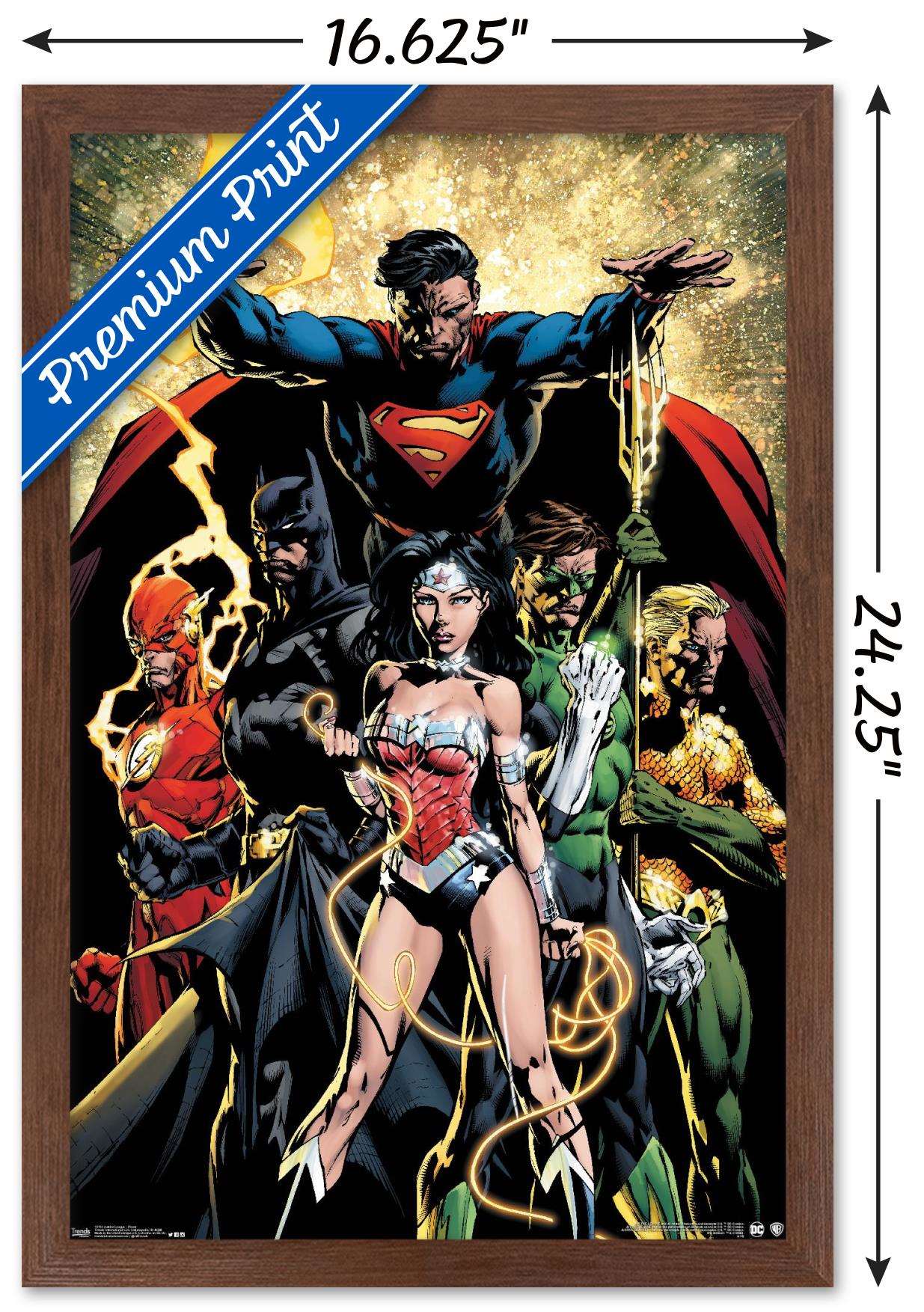 DC Comics - Justice League - Power Wall Poster, 14.725" x 22.375", Framed
