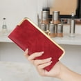 thumbnail image 5 of GOIACII Womens Wallet Ladies Vintage Billfold Compact Card Holder Long Zip Clutch Purse with Kiss Lock Black, 5 of 8