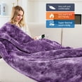 thumbnail image 2 of PMONPA Electric Heated Blanket, 51"x61" Heating Blanket for Adult, Soft Flannel & Sherpa, 10 Heating Levels & 1-8 Hours Auto off, Purple, 2 of 7