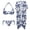 Blue Hibiscus, variant on Gothic Bat Bikini Sets for Women 3 Piece Swimsuit Halter Triangle String Bikini Tie Side Bottom Cheeky Swimwear with Wrap Skirt Sheer Beach Coverup Shawl Loose Swimwear Cardigans