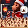 thumbnail image 5 of 2025 Monkey Advent Calendar Christmas Countdown with 24 2D Acrylic Monkey Ornaments, Monkey Themed Hanging Decorations for Xmas Tree Decor Holiday Party, 5 of 9