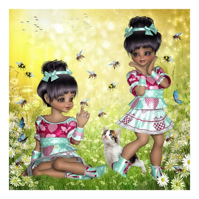 5D DIY taladro redondo completo diamante pintura ojo grande muñeca decoración del hogar regalo hecho a mano Hugtrwg Para estrenar