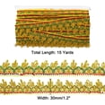 thumbnail image 2 of Uxcell 15 Yards 1.2 Inch Metallic Lace Trim Lace Ribbon Decorated Gimp Trim, Bling Gold, 2 of 3