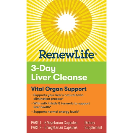 Renew Life 3-Day Liver Cleanse Vital Organ Support, 2-Part Program, 12 Count