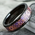 thumbnail image 6 of Tungsten Rings for Men Wedding Bands for Him Womens Wedding Bands for Her 8mm Black Rose Gold Plated Steampunk Clockwork Gears Purple, 6 of 8