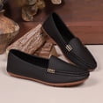 thumbnail image 5 of Miluxas Women's Business Loafers Work Casual Flats Shoes Lightweight Penny PU Leather Slip On Walking Shoes Black 9(42), 5 of 9
