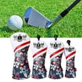 thumbnail image 4 of 4 piezas de madera de Golf Headcover Golf Drivers Head Cover Protector Golf Club Head Cover Impresión digital Cola Casco de palo de golf, 4 of 8