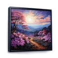 thumbnail image 2 of Designart "Rhododendron landscape Pointillism Dot III" Floral Floater Framed Canvas Art Print, 2 of 7
