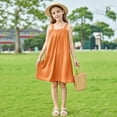 thumbnail image 6 of Mgmyaa Girl's Summer Casual Dress Slip Knee Length Tank Dress Cute Midi Beach Sundress for 4-15T Kids, 6 of 8