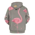 thumbnail image 3 of Pink Flamingos Tropical Leaves 3D Print Hoodie Men Women Autumn Thin Pullover Sweatshirt Vintage Streetwear Tops, 3 of 6