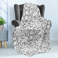 thumbnail image 4 of Abstract Soft Flannel Fleece Throw Blanket, Rhythmic Monochrome Unfinished Geometric Details in Modern Style Print, Cozy Plush for Indoor and Outdoor Use, 50" x 70", Charcoal Grey White, by Ambesonne, 4 of 5
