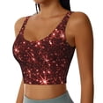 thumbnail image 2 of Daiia Red Glitter Texture Printed Women's Sports Bra, Breathable Activewear Bra with U-Back Design and Removable Pads, Comfortable and Supportive for Yoga, Workout-Small, 2 of 8