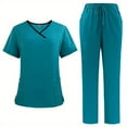 thumbnail image 2 of Handwashing Workwear Split Set Short Sleeve Brush Handclothes Women's Dental Clinic Doctor Overalls Medical Uniforms, 2 of 6