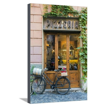 Pizzeria restaurant in Trastevere district, Rome, Lazio, Italy Stretched Canvas Print Wall Art By Stefano Politi