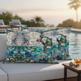 thumbnail image 4 of Stained Glass Sea Turtle Outdoor Waterproof Pillow Covers, Summer Coastal Ocean Jellyfish Decorative Rectangle Throw Pillowcase Sofa Cushion Sham for Patio/Couch/Chair, 20"x12" 2 Pack, 4 of 8