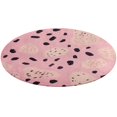 thumbnail image 4 of Leopard Print Pattern Floral Medallion Round Rug - Small Round Area Rug, Soft Non-Slip Machine Washable Bedroom Mat Indoor Accent Entry Carpet for Office Desk Dorm Hallway, 4 of 6