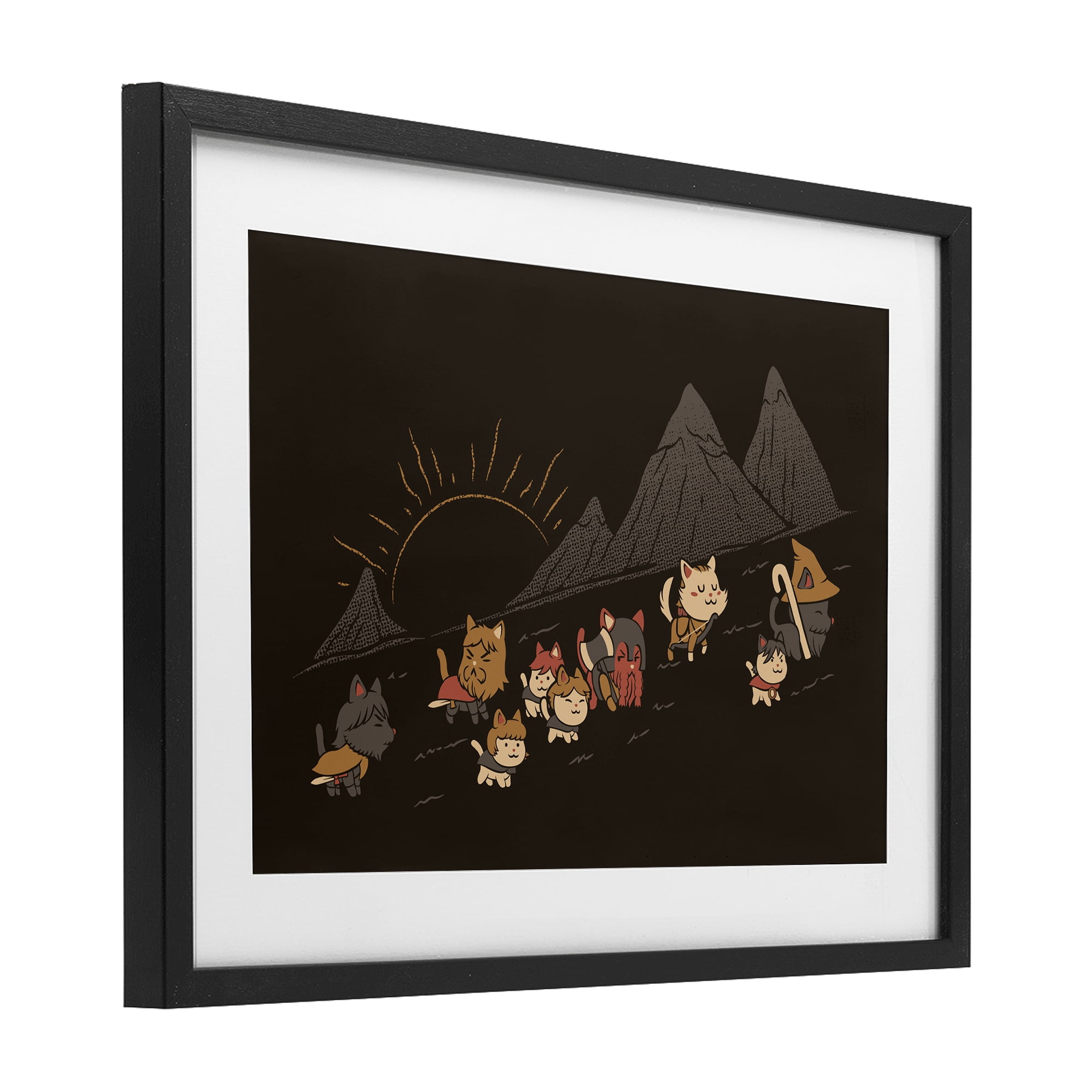 Stupell Industries Iconic Furrowship Of Ring Cats Black Framed Print Under Glass, design by Tobe Fonseca
