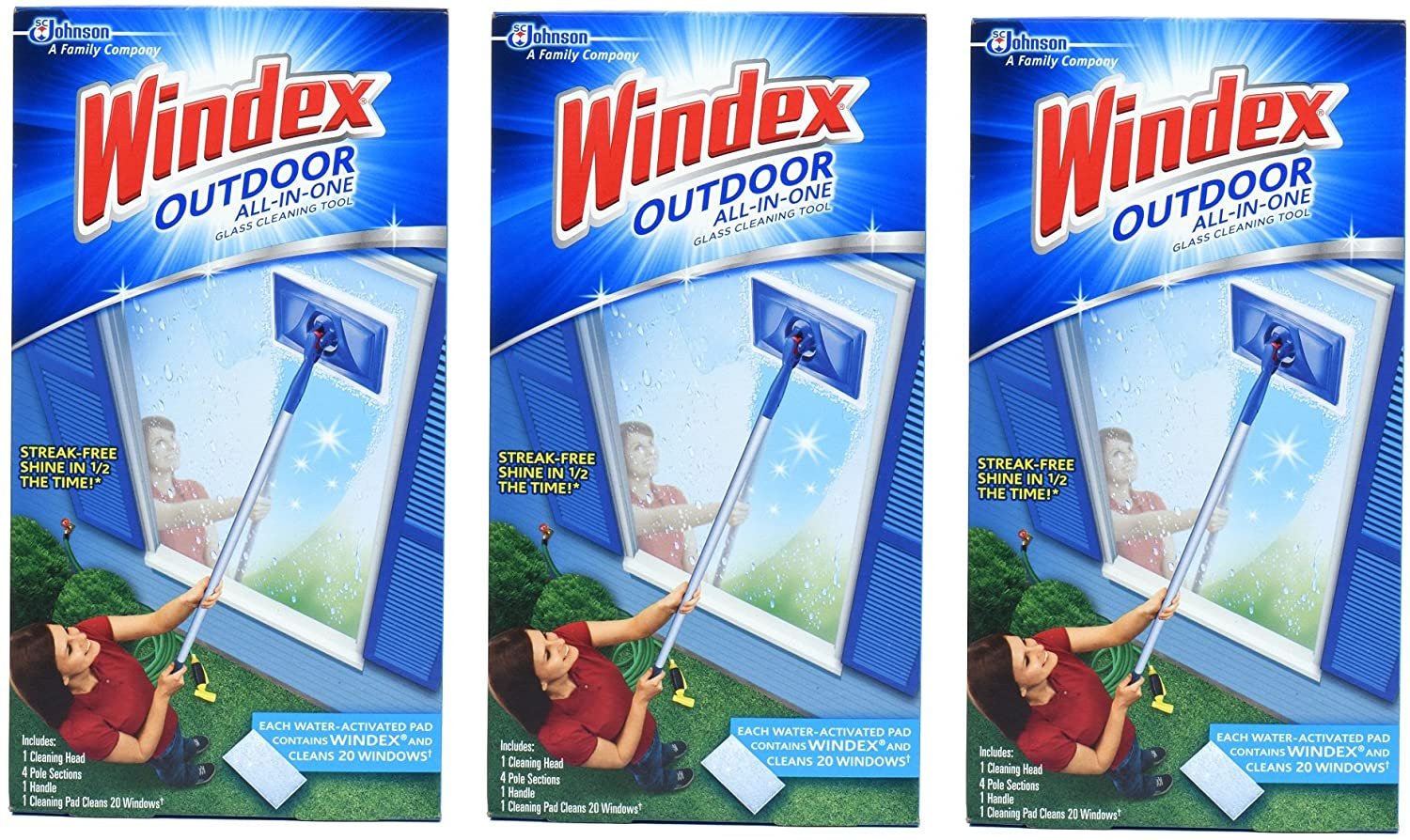 Windex Outdoor Allin One Glass Cleaning Tool Starter Kit (Packf of 3