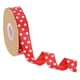 thumbnail image 1 of Cinta de grosgrain con lunares, 1 pulgada x 48 yardas, color rojo brillante con puntos blancos, 1 of 5