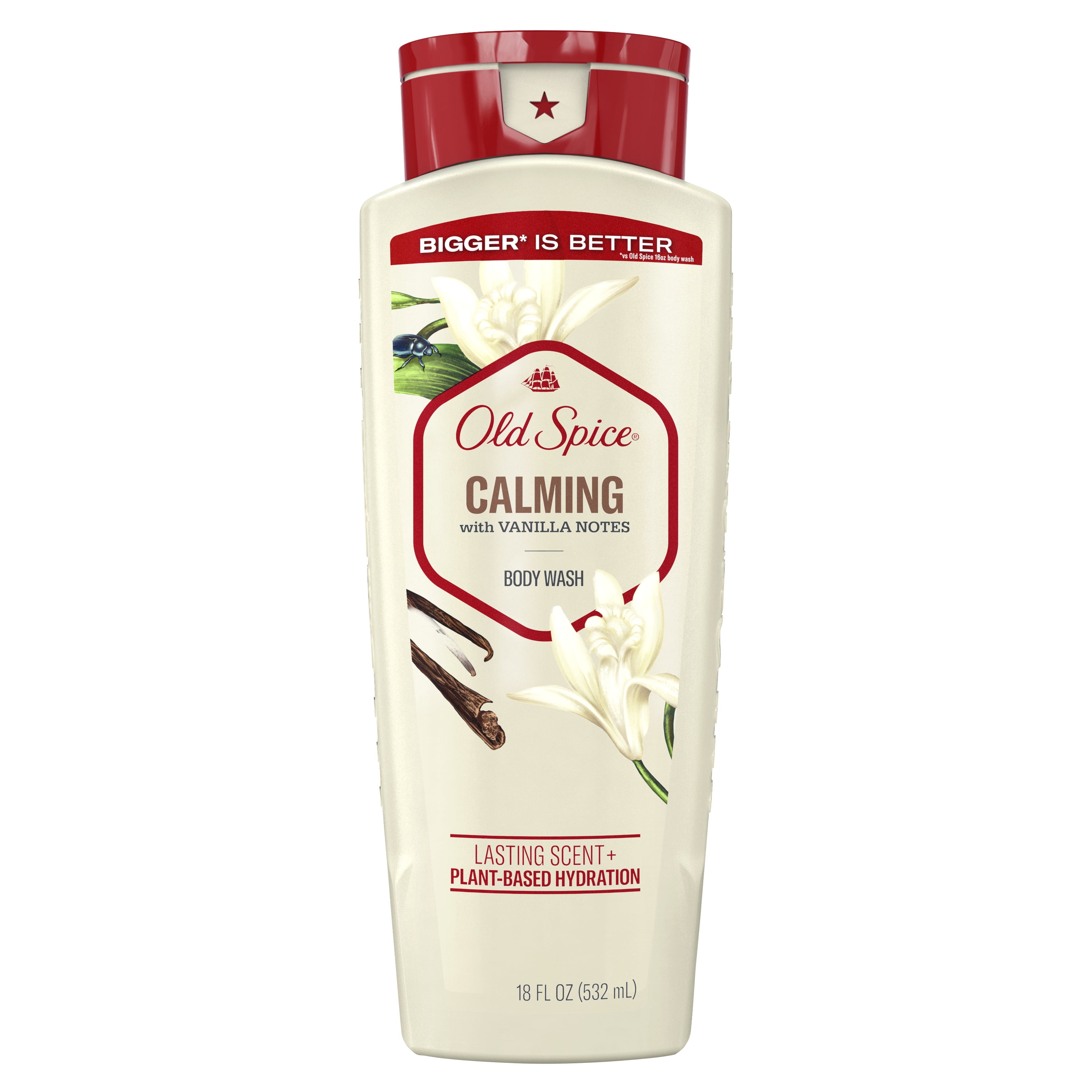 Old Spice Men's Body Wash Calming with Vanilla Notes, 18 oz