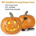 thumbnail image 4 of Gamexcel 10 Inch Halloween Pumpkin Lantern - Light Up Pumpkins - Lightened Large Pumpkin Terracotta Jack O’ Lantern, 4 of 7