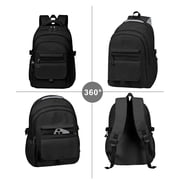 DAKIMOE School Backpack for College High Middle School Fashion Student bag, Cute Aesthetic Teen Bookbag for Teens Women, Black