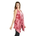 thumbnail image 4 of Made by Johnny Women's Lightweight Sleeveless Tie Dye Open Front Drape Cardigan XXL WINE, 4 of 6