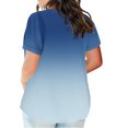 thumbnail image 2 of Jalioing Plus Size Summer Shirts for Women Oversized Casual Fashion V Neck Short Sleeve Blouses Gradient Tops, 2 of 6