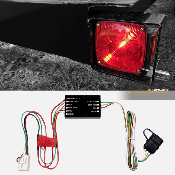 Stehlen 733469495406 Trailer Tow Hitch 4 Way Flat Wiring Harness T