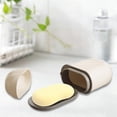 thumbnail image 1 of Boîte à Savon de Voyage Portable avec Couvercle Hermétique et Fond Drainant - Récipient de Rangement pour Savon en Plastique, Rainures De, Gris, JKODE, 1 of 6