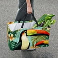 thumbnail image 7 of Toucan Large Capacity Reusable Foldable Oxford Cloth Laundry Basket Beach Bag Shopping Basket Grocery Bags, 7 of 7