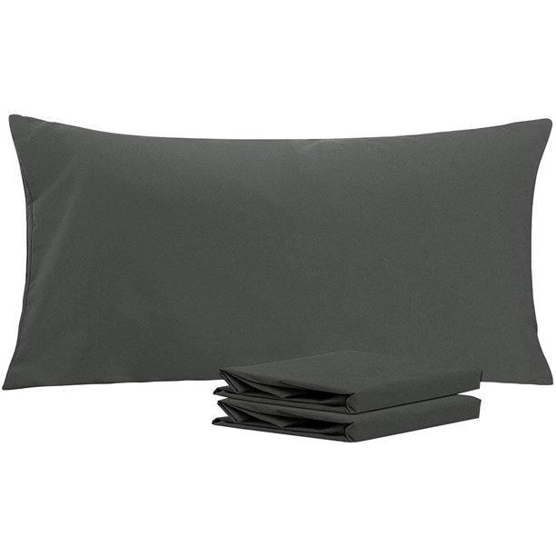 NTBAY Juego de 2 fundas de almohada estándar, 100% microfibra cepillada de 1800 hilos, súper suaves y acogedoras, resistentes a las arrugas, la decoloración y las manchas con cierre de sobre, fundas d