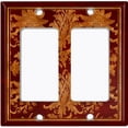 thumbnail image 6 of Metal Light Switch Plate Cover Elegant Burgundy Floral Damask Frame FRA039, 6 of 13