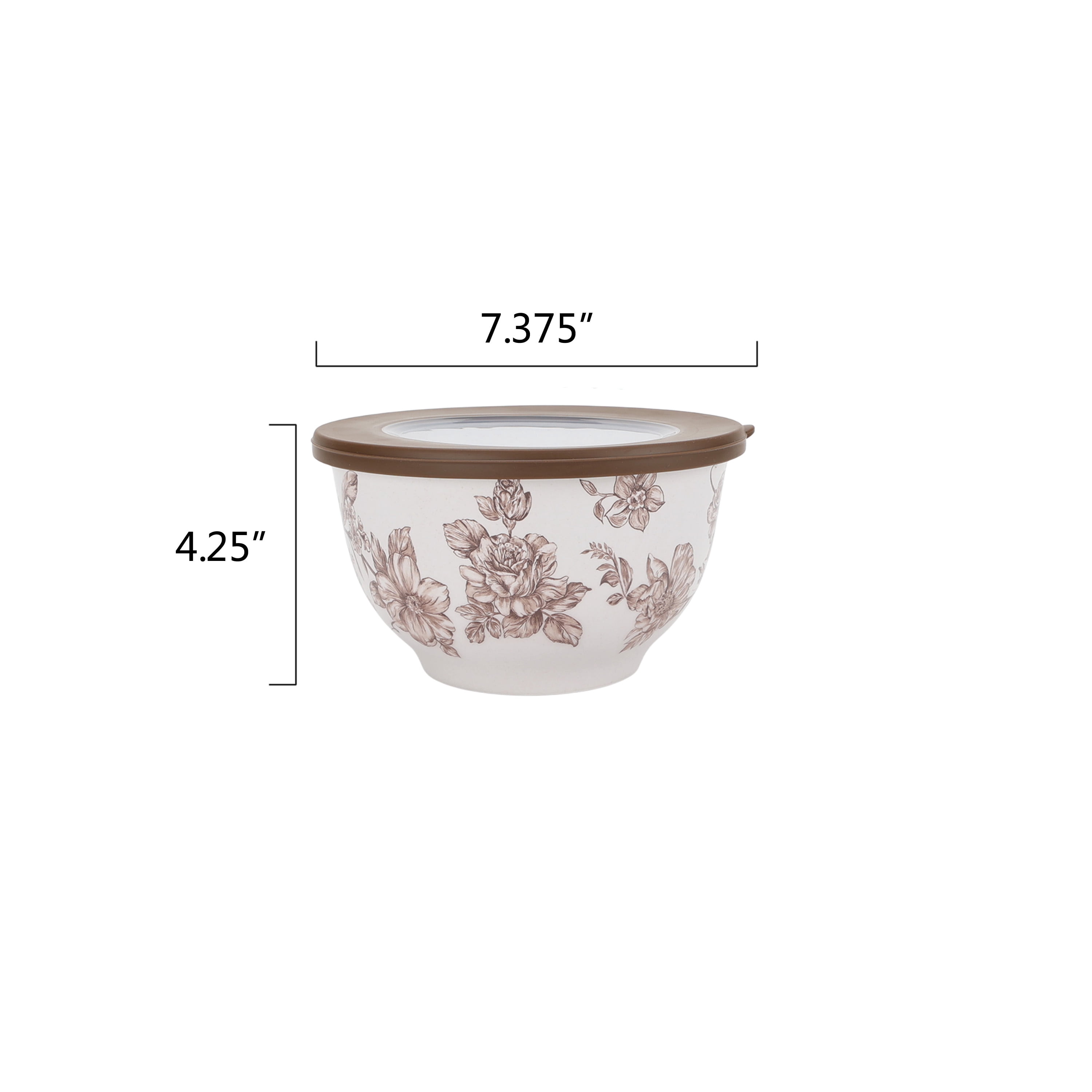 The Pioneer Woman Agatha Brown Bamboo Melamine 10-Piece Nesting Mixing Bowl Set