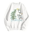 thumbnail image 4 of Fiaer Christmas Women Sweatshirts Snowman Christmas Tree Pullover Crew Neck Long Sleeve Baggy Trendy Cute Graphic Tops White XL, 4 of 4