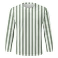 thumbnail image 4 of Men's T Shirts Casual Striped Color Blocked Crew Neck Long Sleeve Tees Stretchy Fall Warm Basic Trendy Men Shirts Light Green XXL, 4 of 4