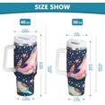 thumbnail image 3 of Dolphin Boho 30oz Tumbler with Handle and Straw Insulated Lid Cup Vacuum Leak-proof Water Bottle Stainless Steel Travel Coffee Mug for Cold and Hot Beverages, 3 of 6