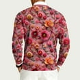 thumbnail image 6 of yuCgh Men's Long Sleeve Ribbed Pullover with Valentine's Day Pattern, Round Neck Casual Knit Sweater, Festive Design Comfort Fit Soft Fabric,Watermelon Red M, 6 of 7