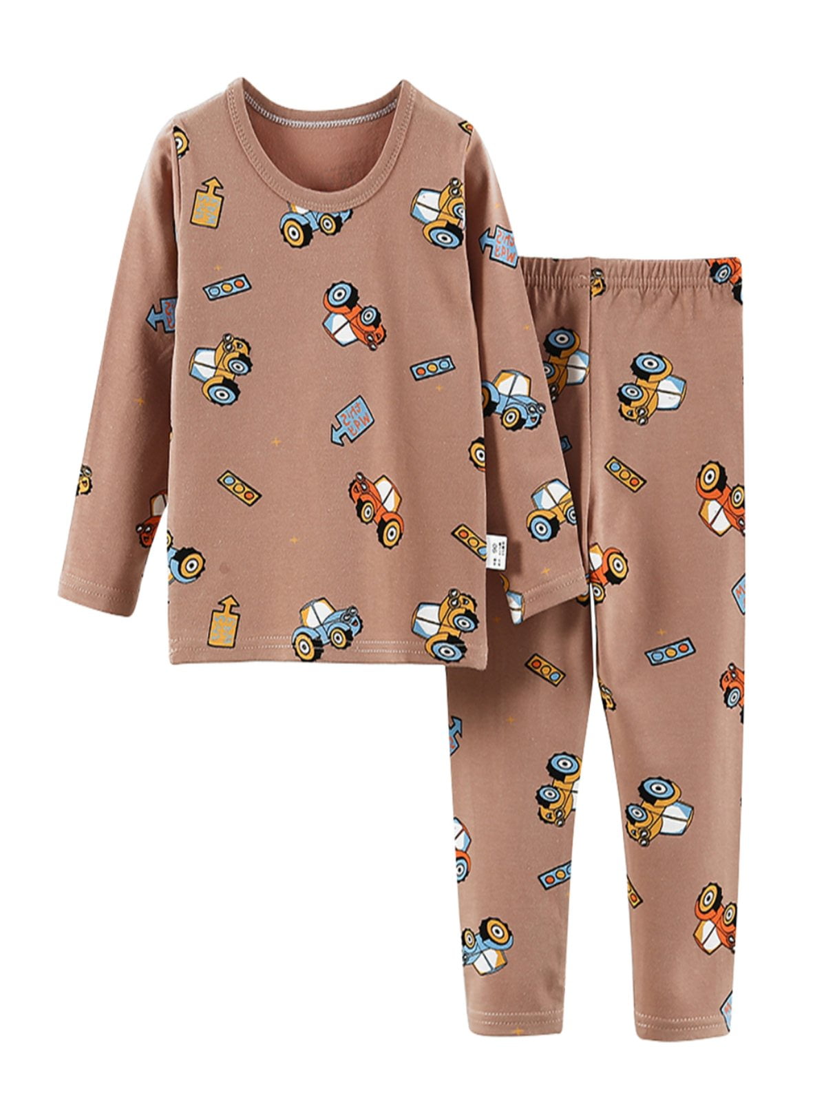 Kids Boys Girls Pajamas Suit Thermal Underwear Set Children Cute Home Loungewear 