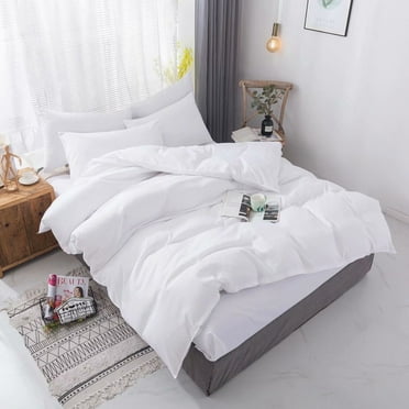 DBOZE Cotton Blend 5 Pieces Bed In A Bag Down Alternative Comforter Sets, White, King/Cal King