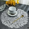 thumbnail image 4 of Specollect Clearance 3Pcs Placemats Round Leaf Placemats Non-Slip Wipeable Table Mats for Dinner,Party,Home Decoration Wedding Accent Centerpiece Easy To Clean, 4 of 5