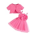 thumbnail image 2 of Placlothes Tutu Dress and Skirt Outfits for Girls 2 Piece Set with Cute Tops Little Girls and Big Girls Summer Fall Solid Hot Pink Birthday Kids Size 3 T, 2 of 8