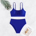 thumbnail image 4 of MSJUHEG Thong Bikini Sets for Women,Swim Suits for Women 2025,Tummy Control Bikini for Women,Bralette Bikini Set,Halter String,Thong String 2 Piece Bikini Set,2 Piece Bikini Sets Blue M, 4 of 8