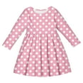 thumbnail image 4 of Tfken Dress For Girls 2025 Trendy Straight Daily Wear Polka Dot Print Crew Neck Pink Children Dresses Size 3 Years-4 Years, 4 of 4