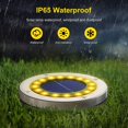thumbnail image 4 of Focos solares para jardín de exterior, paquete de 4, 16 LED, impermeables IP65, inalámbricos, de acero inoxidable, para césped, camillas, caminos y plantas., 4 of 5