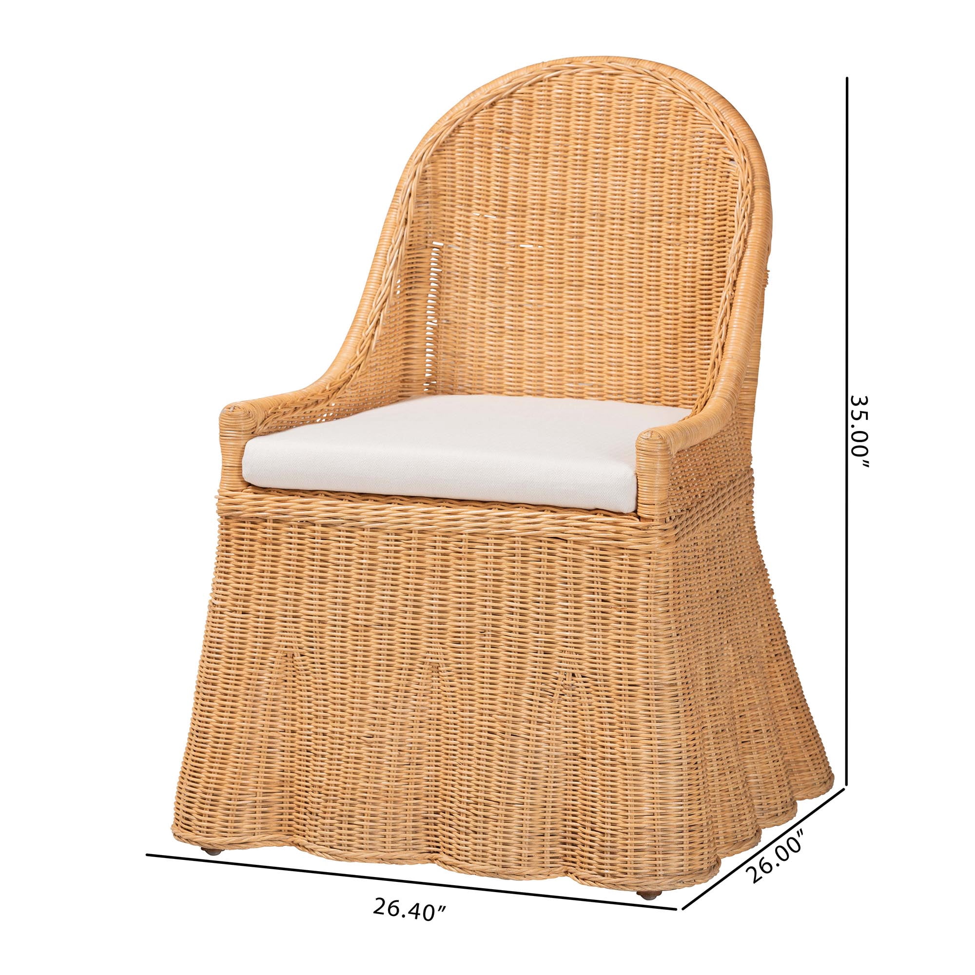 bali & pari Maya Boho Accent Chair, Light Honey