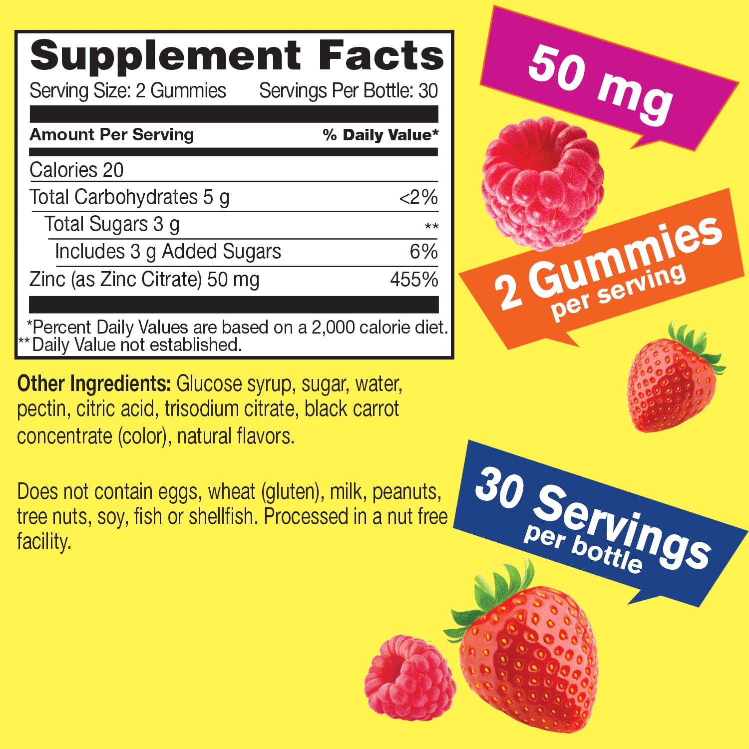WellYeah Zinc Gummies 50 mg (2 Pack) - Supports Healthy Immune Function and Antioxidant Health - Natural Berry Flavor - Gluten-Free, GMO-Free - Chewable Gummy Dietary Supplement - 60 Gummies