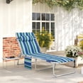 thumbnail image 2 of Outsunny Tanning Chair with Face Hole and Side Table, Blue Stripe, 2 of 10