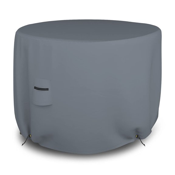 Covers & all Round Patio Table Cover 12 Oz Waterproof - 100% Weather Resistant Outdoor Round Table Cover with Air Pocket and Drawstrap for Snug Fit (36" Dia x 24" H Inches, Grey)