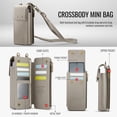 thumbnail image 4 of Crossbody Phone Bag Purse Wallet Case for iPhone/Galaxy/Pixel Series Cell Phones (Less Than or Equal to 7.6"), with Shoulder/Wrist Strap Lanyard, RFID Blocking Card Holder Slots, PU Leather Bag, Gray, 4 of 7